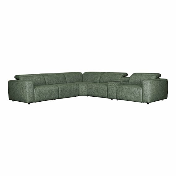 Nevada 5 Seater Modular Recliner Sofa + Console in Domino Heritage