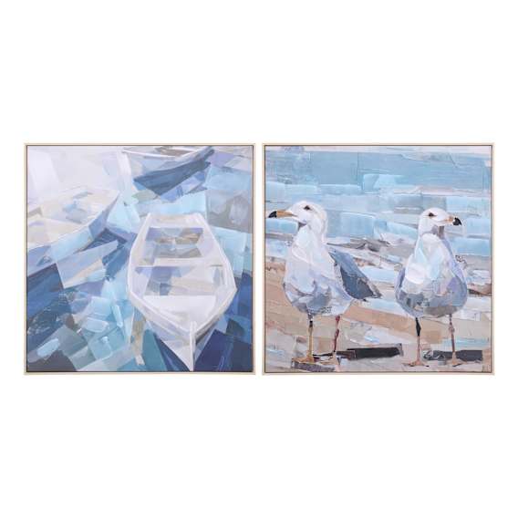 Ocean Bound Box Framed Canvas Set of 2 in 102 x 102cm