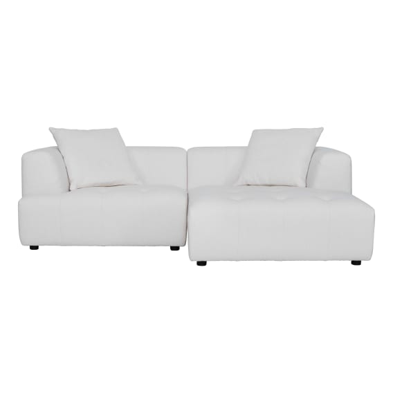 Rubin 1.5 Seater + Chaise Sofa RHF in Het White