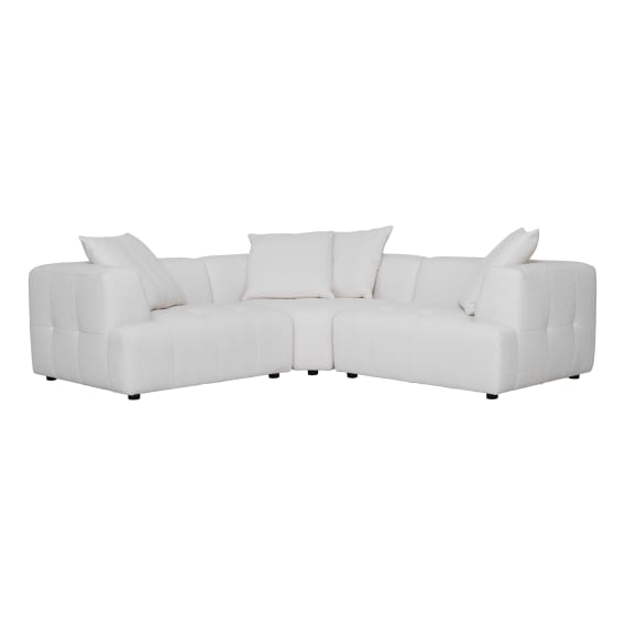 Rubin 3 Seater Modular Sofa in Het White