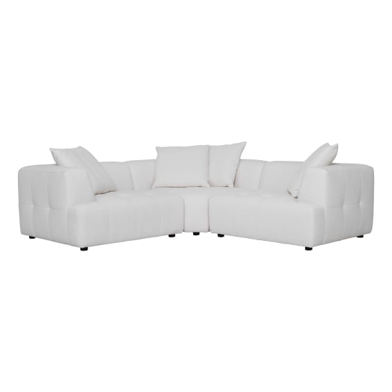 Rubin 3 Seater Modular Sofa in Het White