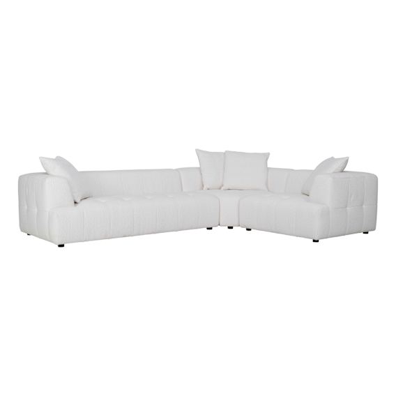 Rubin 5 Seater Modular Sofa RHF in Het White