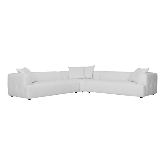 Rubin 7 Seater Modular Sofa in Het White