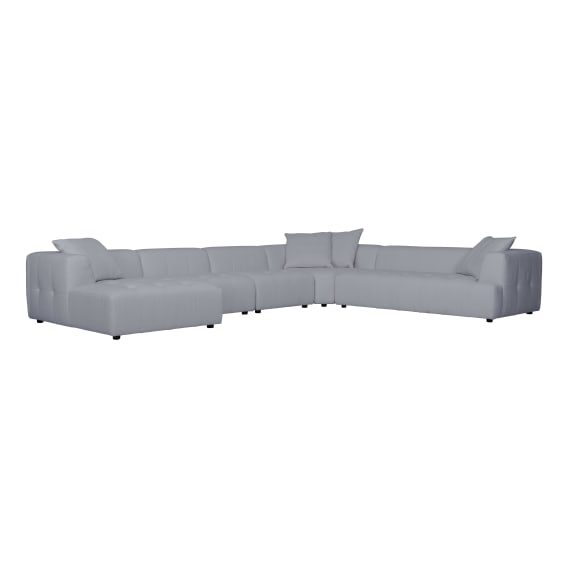 Rubin 6 Seater Modular Sofa + Chaise LHF in Het Cement