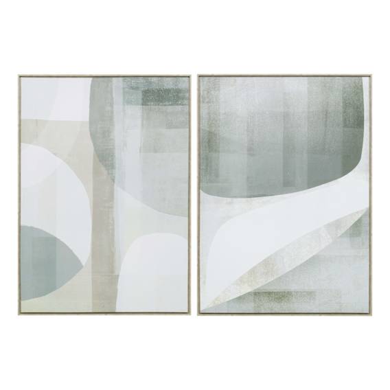 Sage Shapes Box Framed Canvas Set of 2 in 104 x 144cm