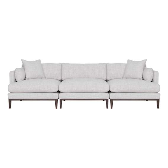 Seville 3 Seater Sofa in Apollo Optical / Smoked Oak