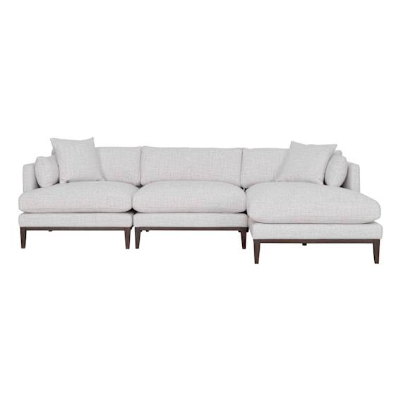 Seville 2 Seater Sofa + RHF Chaise in Apollo Optical / Smoked Oak