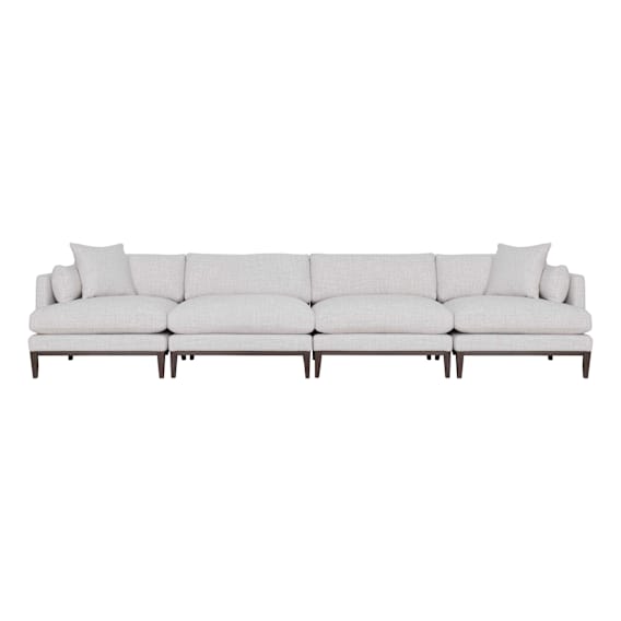 Seville 4 Seater Sofa in Apollo Optical / Smoked Oak