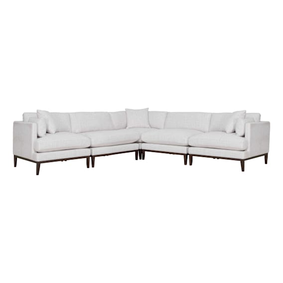 Seville 5 Seater Modular Sofa in Apollo Optical / Smoked Oak