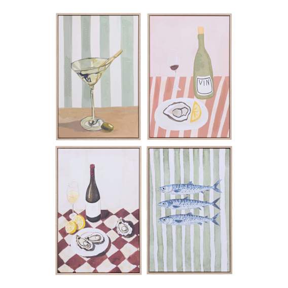 Tablescape Box Framed Canvas Set of 4 in 40 x 60cm