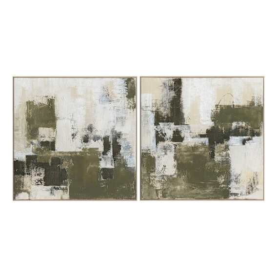 Textured Layers Box Framed Canvas Set of 2 in 100 x 100cm