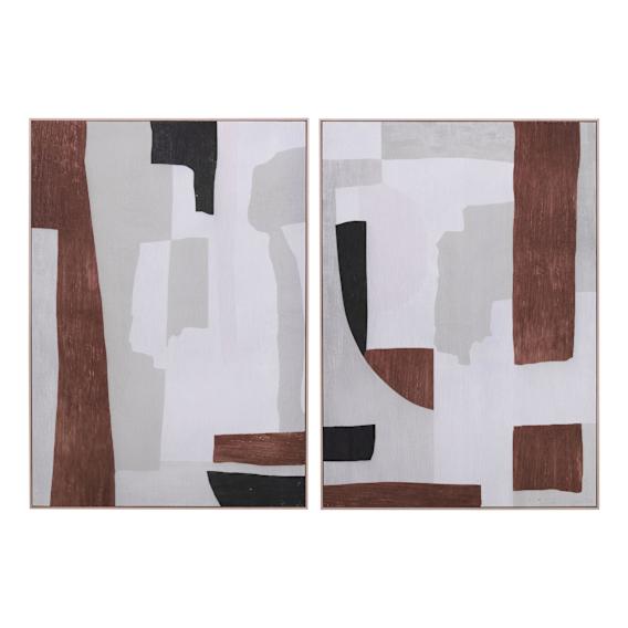 Tonal Tapestries Box Framed Canvas Set of 2 in 100 x 140cm