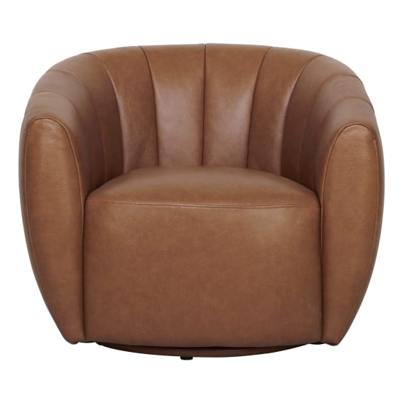 Cara Occasional Chair in Nest Leather Brown