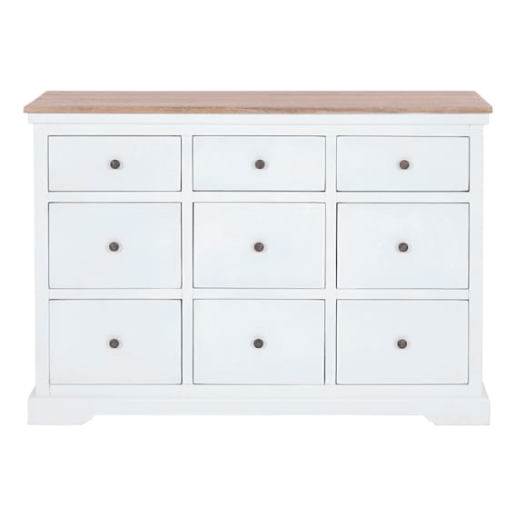 Cayman Dresser in White / Mangowood Clear
