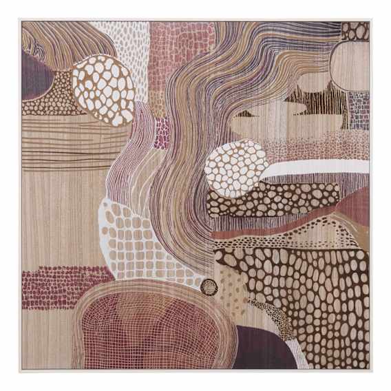 Carved Patterns Wood Framed Art in 100 x 100cm