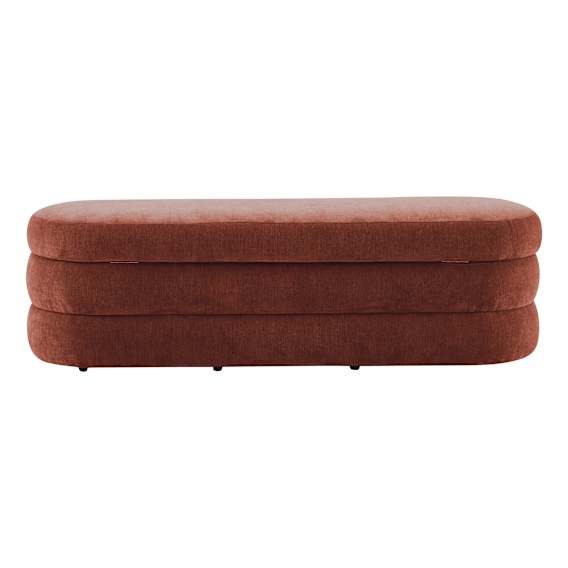 Casey King Storage Ottoman in Fam Terracotta