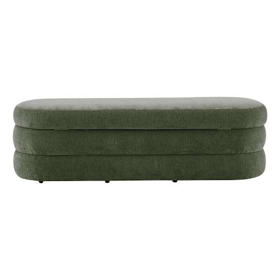 Casey King Storage Ottoman in Fam Green