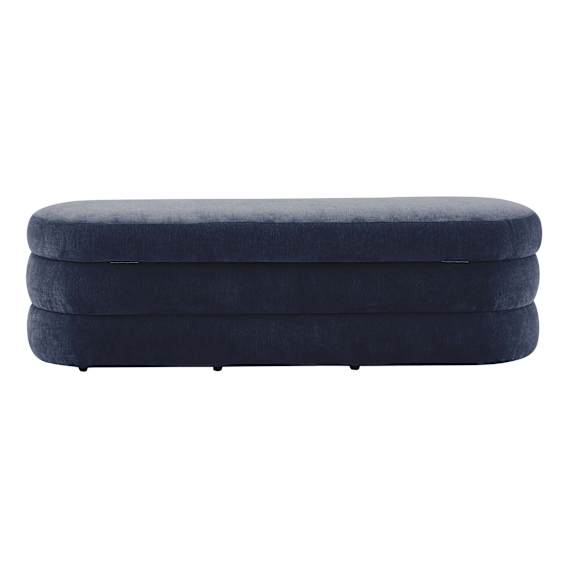 Casey King Storage Ottoman in Fam Navy