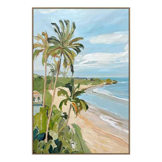 Calming Coastline Design A Box Framed Canvas in 80 x 120cm