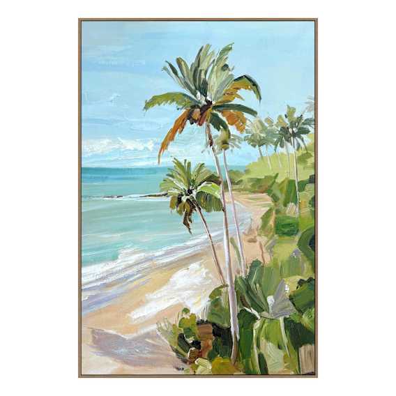 Calming Coastline Design B Box Framed Canvas in 80 x 120cm