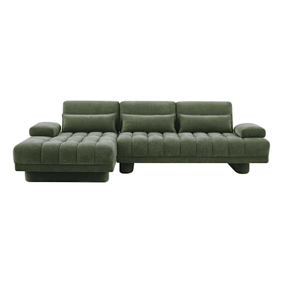 Carrie Sofa Bed + LHF Chaise in Fam Green