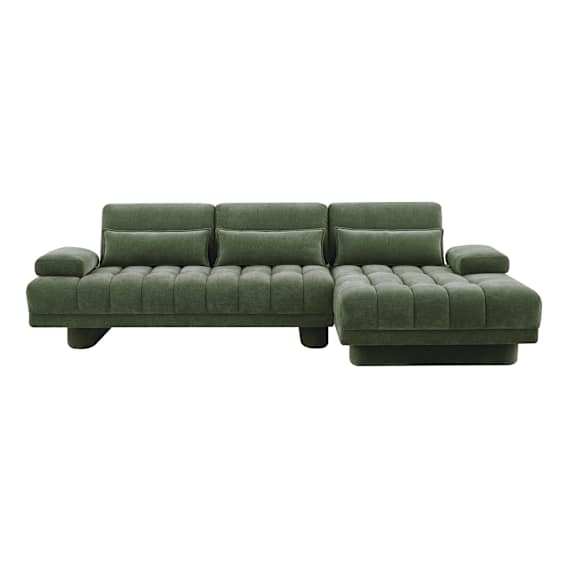 Carrie Sofa Bed + RHF Chaise in Fam Green
