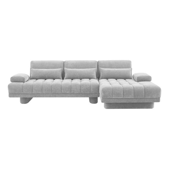 Carrie Sofa Bed + RHF Chaise in Fam Grey
