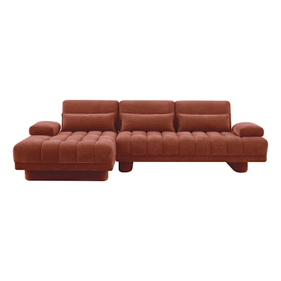 Carrie Sofa Bed + LHF Chaise in Fam Terracotta