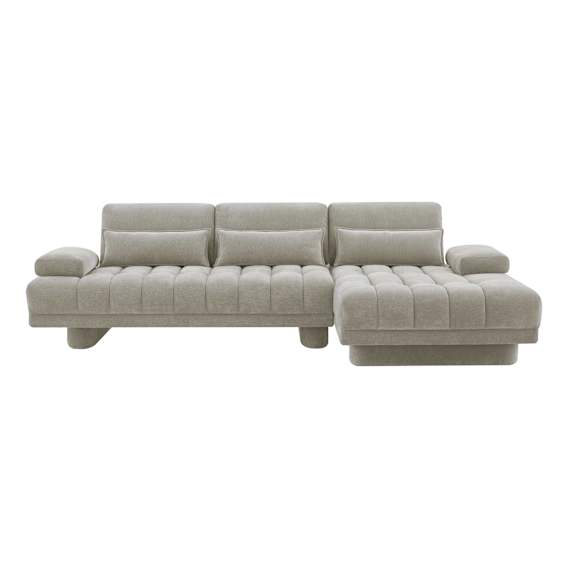 Carrie Sofa Bed + RHF Chaise in Fam Sand