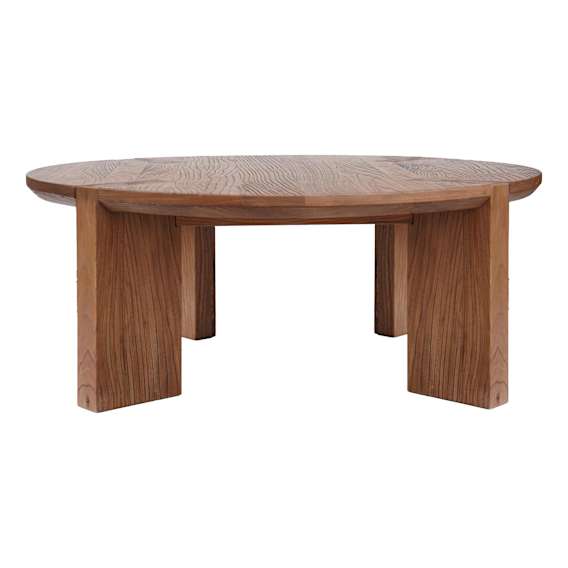 Calix Round Coffee Table 100cm in Rustic Elm Caramel