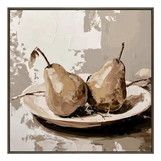Cava Pear Shaped Box Framed Canvas in 142 x 142cm Mocha