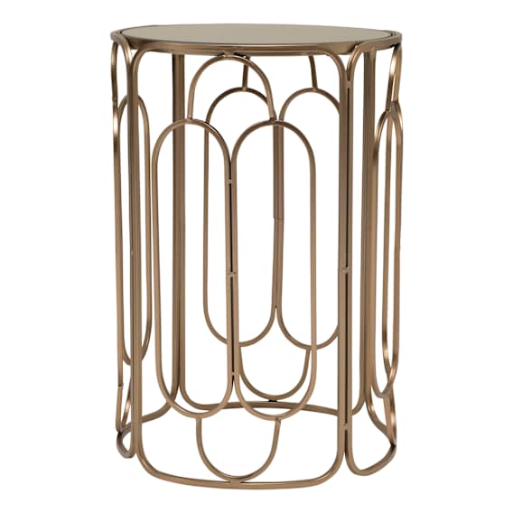 Celeste Side Table Large 41.5x58.5cm in Copper Gold / Mirror