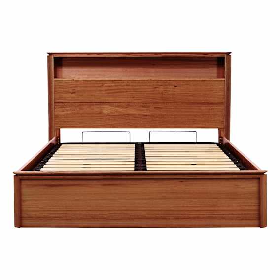 Charles King Bed Frame with Gas Lift Storage in Tasmanian Blackwood