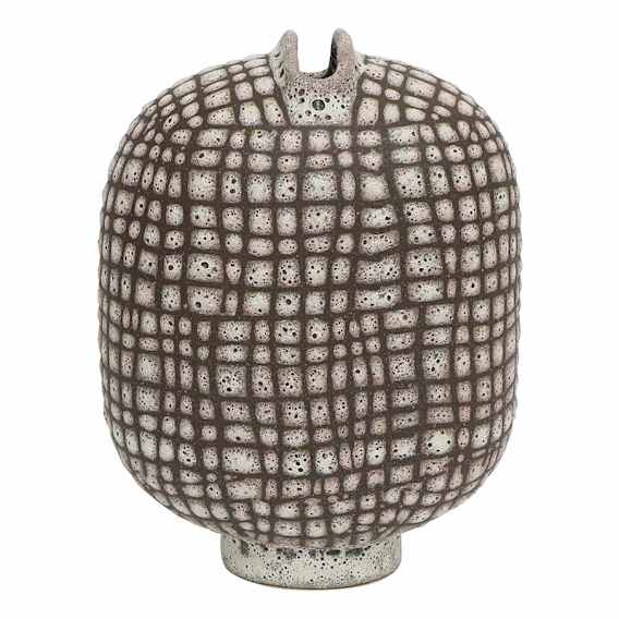 Checkers Vase Large 26x33cm in Chocolate / Cream