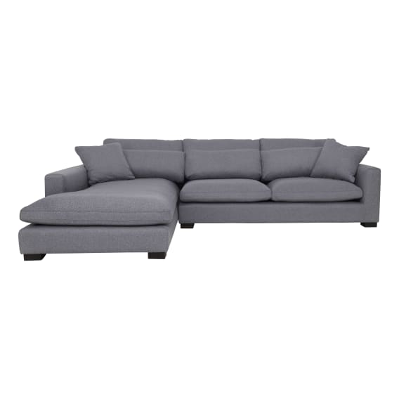 Cleo 3 Seater Sofa + Chaise LHF in Gusto Graphite