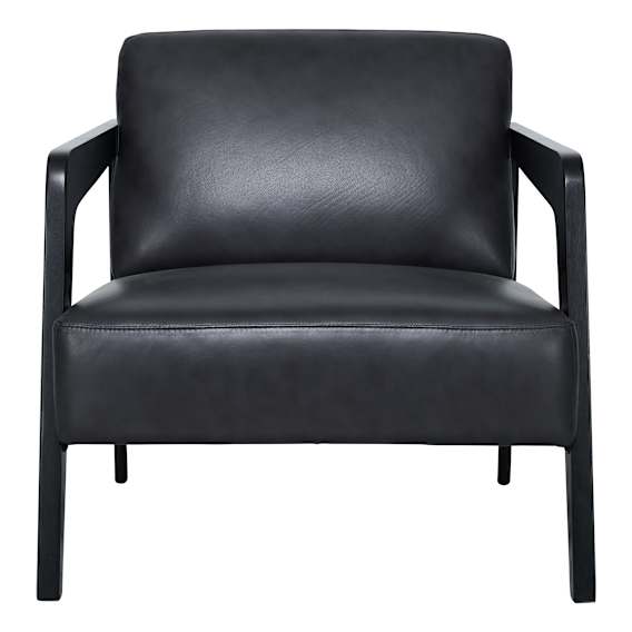 Clavell Occasional Chair in Alpine Leather Black / Black