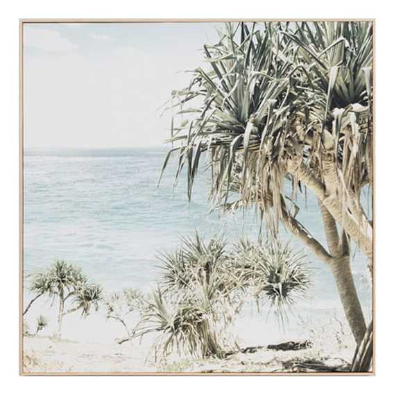 Coastal Palms Box Framed Canvas in 120 x 120cm