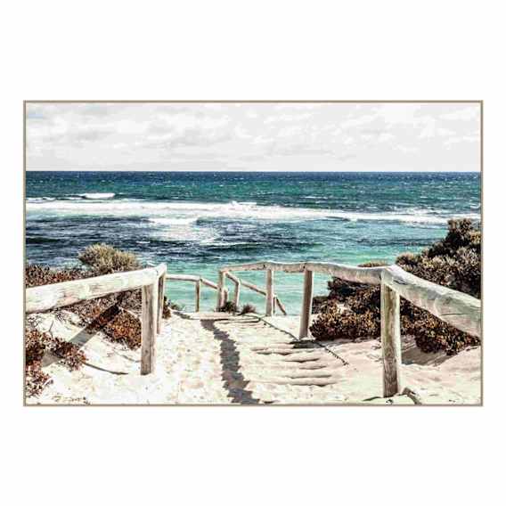Coastal Fence Box Framed Canvas in 100 x 150cm