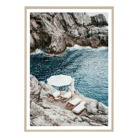 Coastal Rocks Framed Print in 100 x 140cm
