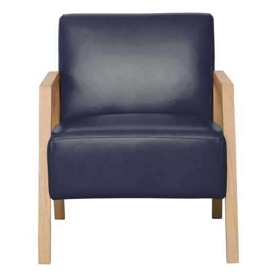 Colton Occasional Chair in Jersey Leather Blue