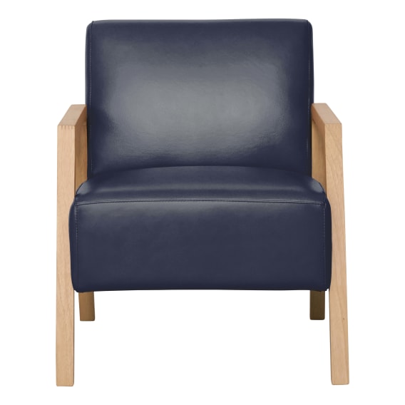 Colton Occasional Chair in Jersey Leather Blue
