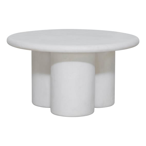 Cove Side Table 60cm in White Concrete Render