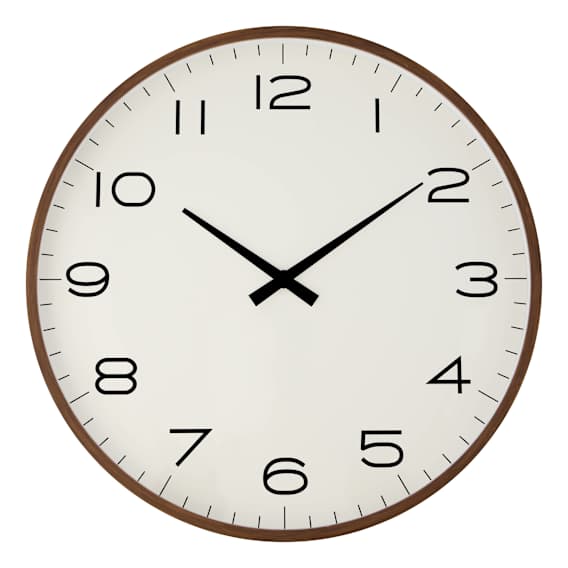 Cody Clock 51cm in White / Walnut