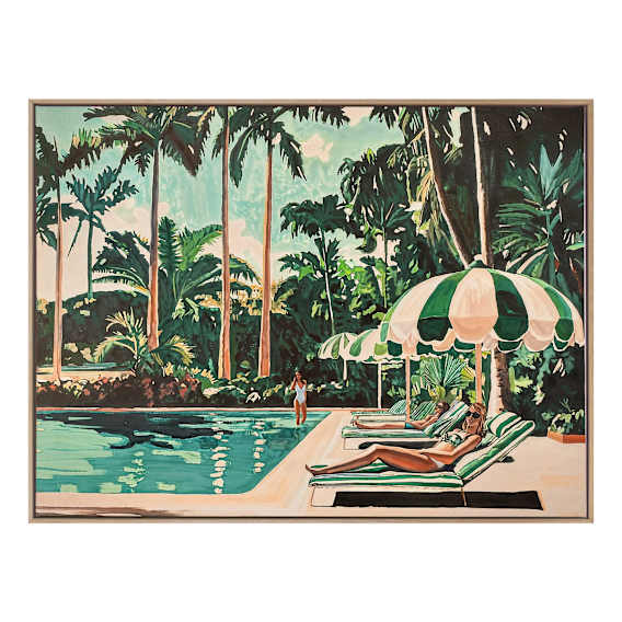 Cocktail Flamingo Box Framed Canvas in 163 x 123cm