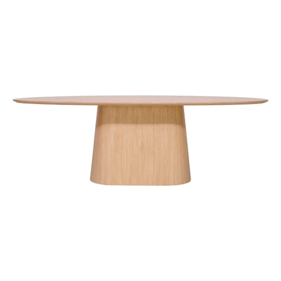 Como Oval Pedestal Dining Table 240cm in Oak Clear