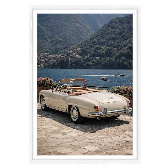 Como Drive Framed Print in 118 x 165cm White