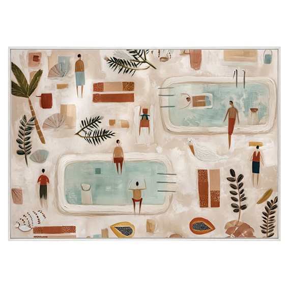 Coral Fondness Box Framed Canvas in 164 x 117cm White
