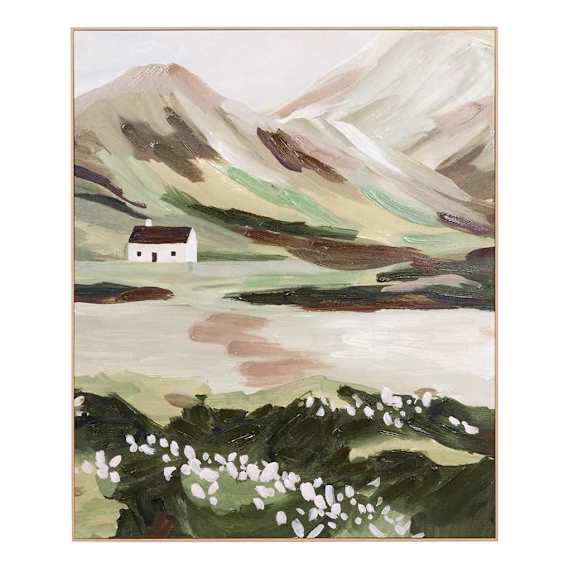 Country Meadow Green Box Framed Canvas in 100 x 120cm