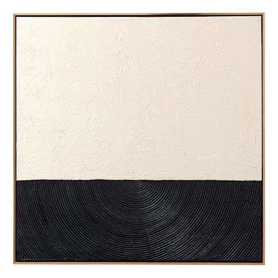 Curve Black 2 Box Framed Canvas in 94 x 94cm