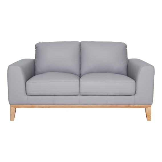 Dante 2 Seater Sofa in Leather Pewter